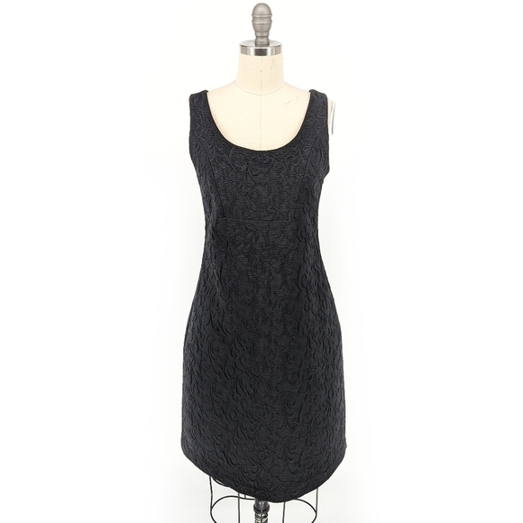 Nanette Lepore Floral Jacquard A Line Dress Black 4 cocktail party holiday - Picture 1 of 6